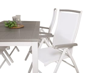 Albany Förlängningsbar Matgrupp Utomhus 152-210cm + 4 Stolar - Grå/Vit - Utemöbler & utemiljö - Utegrupp - Matgrupp utomhus