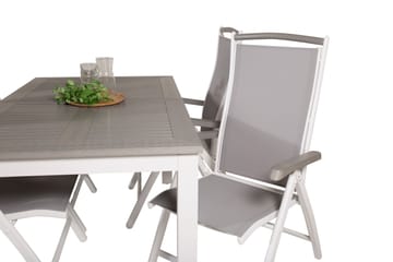 Albany Förlängningsbar Matgrupp Utomhus 152-210cm + 4 Stolar - Grå/Vit - Utemöbler & utemiljö - Utegrupp - Matgrupp utomhus