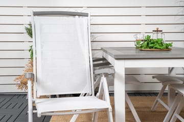 Albany Förlängningsbar Matgrupp Utomhus 152-210cm + 4 Stolar - Grå/Vit - Utemöbler & utemiljö - Utegrupp - Matgrupp utomhus