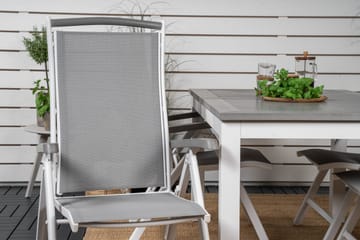 Albany Förlängningsbar Matgrupp Utomhus 152-210cm + 4 Stolar - Grå/Vit - Utemöbler & utemiljö - Utegrupp - Matgrupp utomhus