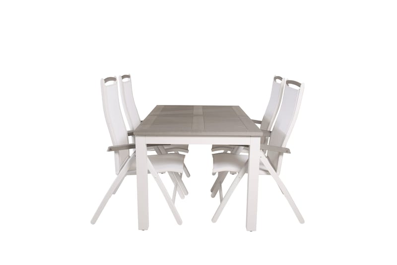 Albany Förlängningsbar Matgrupp Utomhus 152-210cm + 4 Stolar - Grå/Vit - Utemöbler & utemiljö - Utegrupp - Matgrupp utomhus