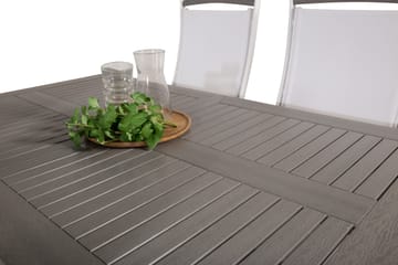 Albany Förlängningsbar Matgrupp Utomhus 152-210cm + 4 Stolar - Grå/Vit - Utemöbler & utemiljö - Utegrupp - Matgrupp utomhus