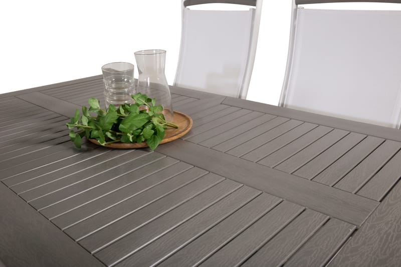 Albany Förlängningsbar Matgrupp Utomhus 152-210cm + 4 Stolar - Grå/Vit - Utemöbler & utemiljö - Utegrupp - Matgrupp utomhus