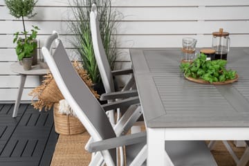 Albany Förlängningsbar Matgrupp Utomhus 152-210cm + 4 Stolar - Grå/Vit - Utemöbler & utemiljö - Utegrupp - Matgrupp utomhus