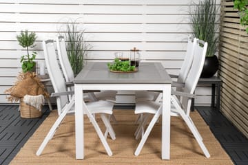 Albany Förlängningsbar Matgrupp Utomhus 152-210cm + 4 Stolar - Grå/Vit - Utemöbler & utemiljö - Utegrupp - Matgrupp utomhus