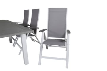 Albany Förlängningsbar Matgrupp Utomhus 152-210cm + 6 Stolar - Brun/Vit - Utemöbler & utemiljö - Utegrupp - Matgrupp utomhus