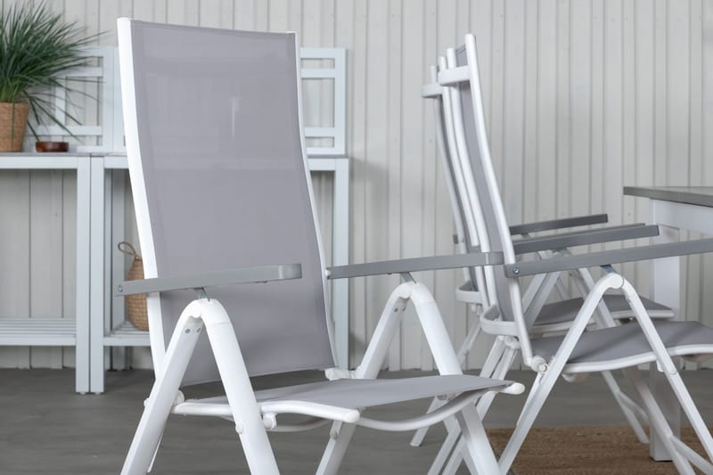 Albany Förlängningsbar Matgrupp Utomhus 152-210cm + 6 Stolar - Brun/Vit - Utemöbler & utemiljö - Utegrupp - Matgrupp utomhus