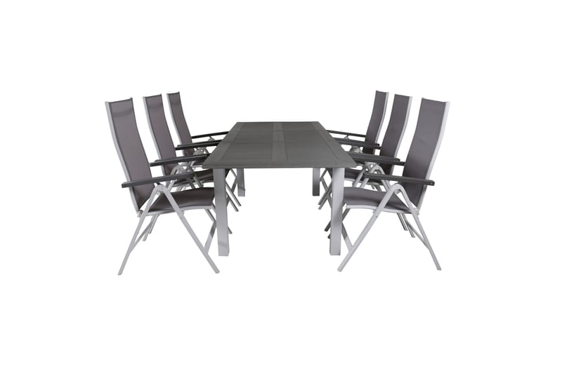 Albany Förlängningsbar Matgrupp Utomhus 152-210cm + 6 Stolar - Brun/Vit - Utemöbler & utemiljö - Utegrupp - Matgrupp utomhus