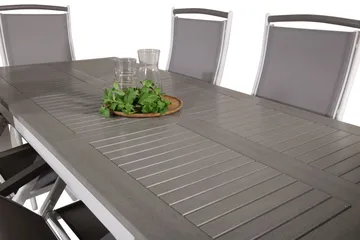 Albany Förlängningsbar Matgrupp Utomhus 152-210cm + 6 Stolar - Grå/Vit - Utemöbler & utemiljö - Utegrupp - Matgrupp utomhus