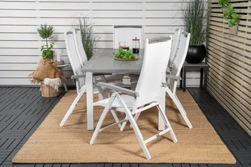 Albany Förlängningsbar Matgrupp Utomhus 152-210cm + 6 Stolar - Grå/Vit - Utemöbler & utemiljö - Utegrupp - Matgrupp utomhus