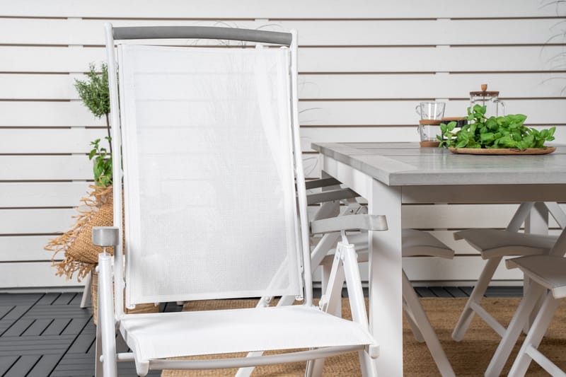 Albany Förlängningsbar Matgrupp Utomhus 152-210cm + 6 Stolar - Grå/Vit - Utemöbler & utemiljö - Utegrupp - Matgrupp utomhus