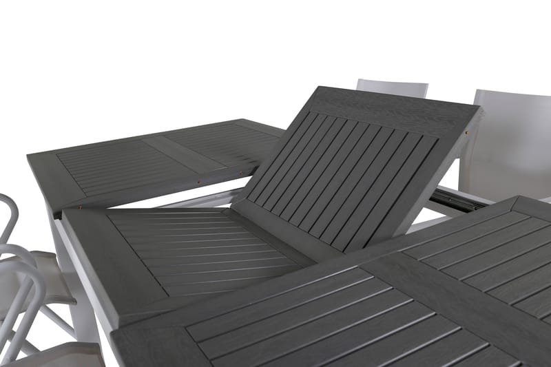 Albany Förlängningsbar Matgrupp Utomhus 152cm + 4 Alina Stolar - Grå/Vit - Utemöbler & utemiljö - Utegrupp - Matgrupp utomhus