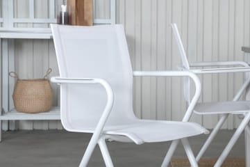 Albany Förlängningsbar Matgrupp Utomhus 152cm + 4 Alina Stolar - Grå/Vit - Utemöbler & utemiljö - Utegrupp - Matgrupp utomhus