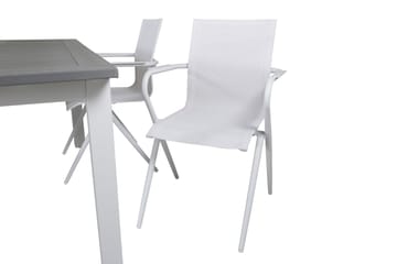 Albany Förlängningsbar Matgrupp Utomhus 152cm + 4 Alina Stolar - Grå/Vit - Utemöbler & utemiljö - Utegrupp - Matgrupp utomhus
