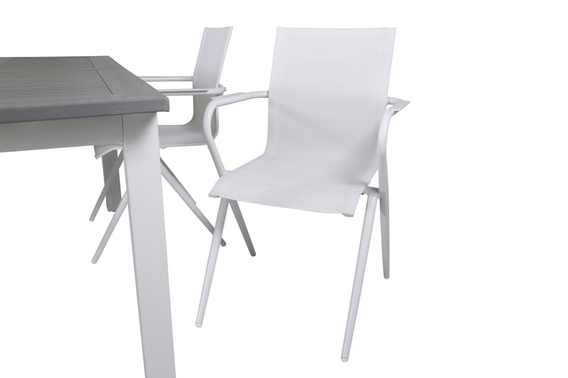 Albany Förlängningsbar Matgrupp Utomhus 152cm + 4 Alina Stolar - Grå/Vit - Utemöbler & utemiljö - Utegrupp - Matgrupp utomhus