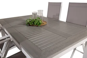 Albany Förlängningsbar Matgrupp Utomhus 152cm + 4 Break Matstolar - Grå/Vit - Utemöbler & utemiljö - Utegrupp - Matgrupp utomhus