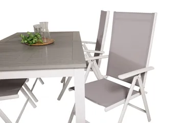 Albany Förlängningsbar Matgrupp Utomhus 152cm + 4 Break Matstolar - Grå/Vit - Utemöbler & utemiljö - Utegrupp - Matgrupp utomhus