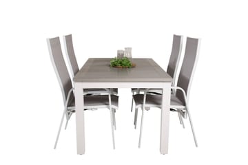 Albany Förlängningsbar Matgrupp Utomhus 152cm + 4 Copacabana Stolar - Vit - Utemöbler & utemiljö - Utegrupp - Matgrupp utomhus