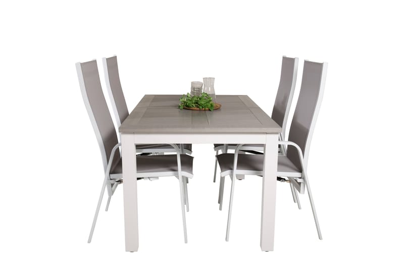 Albany Förlängningsbar Matgrupp Utomhus 152cm + 4 Copacabana Stolar - Vit - Utemöbler & utemiljö - Utegrupp - Matgrupp utomhus