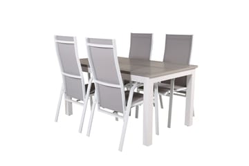 Albany Förlängningsbar Matgrupp Utomhus 152cm + 4 Copacabana Stolar - Vit - Utemöbler & utemiljö - Utegrupp - Matgrupp utomhus