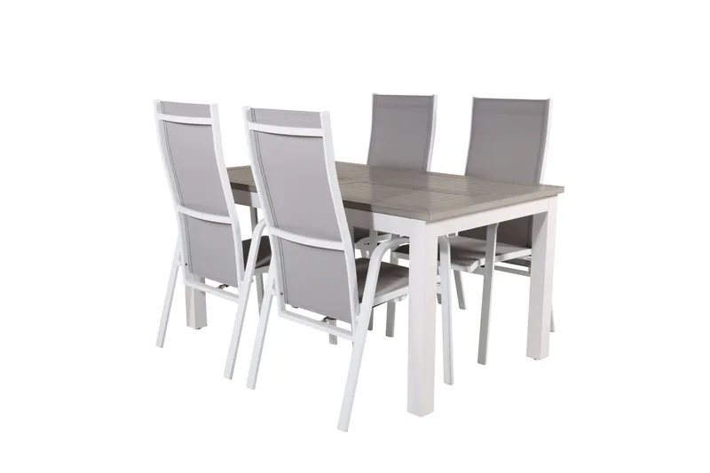 Albany Förlängningsbar Matgrupp Utomhus 152cm + 4 Copacabana Stolar - Vit - Utemöbler & utemiljö - Utegrupp - Matgrupp utomhus