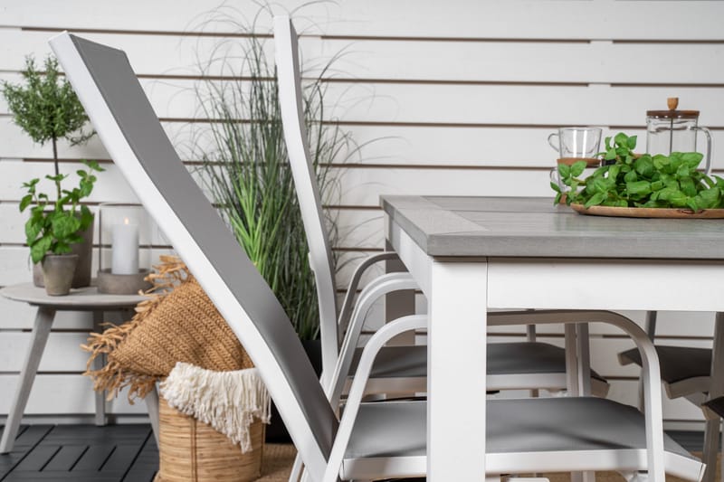 Albany Förlängningsbar Matgrupp Utomhus 152cm + 4 Copacabana Stolar - Vit - Utemöbler & utemiljö - Utegrupp - Matgrupp utomhus