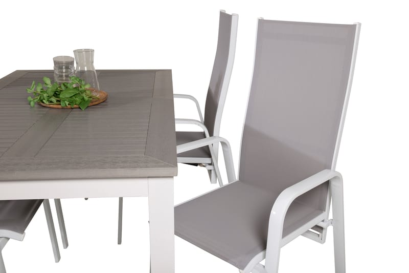 Albany Förlängningsbar Matgrupp Utomhus 152cm + 4 Copacabana Stolar - Vit - Utemöbler & utemiljö - Utegrupp - Matgrupp utomhus