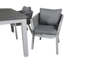 Albany Förlängningsbar Matgrupp Utomhus 152cm + 4 Virya Stolar - Grå/Vit - Utemöbler & utemiljö - Utegrupp - Matgrupp utomhus