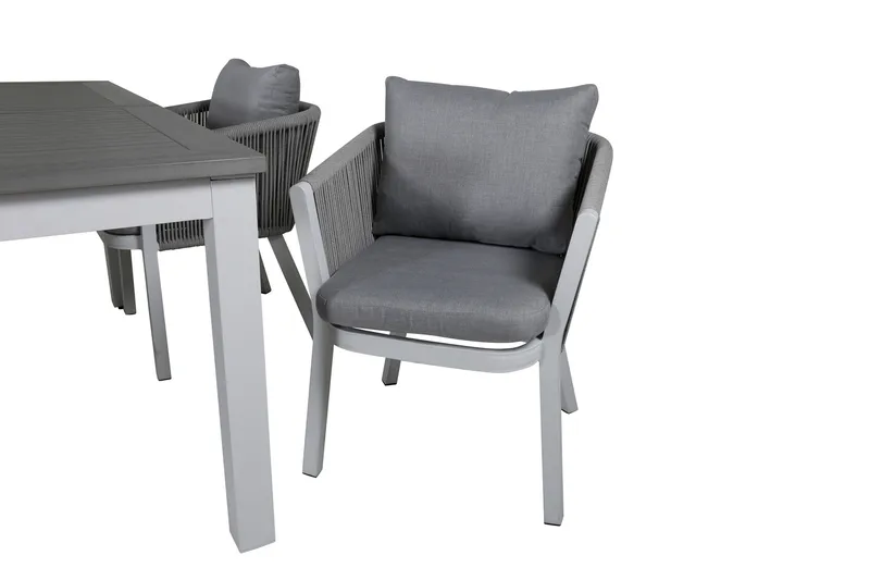 Albany Förlängningsbar Matgrupp Utomhus 152cm + 4 Virya Stolar - Grå/Vit - Utemöbler & utemiljö - Utegrupp - Matgrupp utomhus