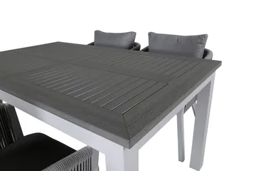 Albany Förlängningsbar Matgrupp Utomhus 152cm + 4 Virya Stolar - Grå/Vit - Utemöbler & utemiljö - Utegrupp - Matgrupp utomhus