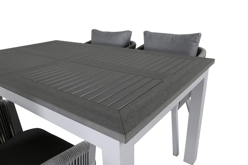 Albany Förlängningsbar Matgrupp Utomhus 152cm + 4 Virya Stolar - Grå/Vit - Utemöbler & utemiljö - Utegrupp - Matgrupp utomhus