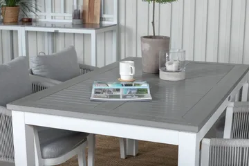 Albany Förlängningsbar Matgrupp Utomhus 152cm + 4 Virya Stolar - Grå/Vit - Utemöbler & utemiljö - Utegrupp - Matgrupp utomhus