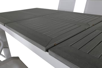 Albany Förlängningsbar Matgrupp Utomhus 152cm + 6 Alina Stolar - Grå/Vit - Utemöbler & utemiljö - Utegrupp - Matgrupp utomhus