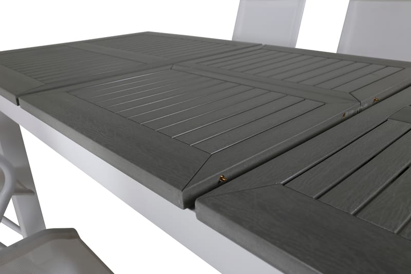 Albany Förlängningsbar Matgrupp Utomhus 152cm + 6 Alina Stolar - Grå/Vit - Utemöbler & utemiljö - Utegrupp - Matgrupp utomhus