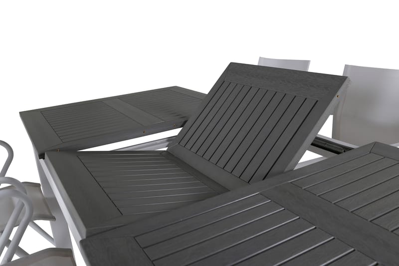 Albany Förlängningsbar Matgrupp Utomhus 152cm + 6 Alina Stolar - Grå/Vit - Utemöbler & utemiljö - Utegrupp - Matgrupp utomhus