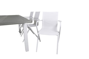 Albany Förlängningsbar Matgrupp Utomhus 152cm + 6 Alina Stolar - Grå/Vit - Utemöbler & utemiljö - Utegrupp - Matgrupp utomhus