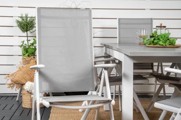 Albany Förlängningsbar Matgrupp Utomhus 152cm + 6 Break Matstolar - Grå/Vit - Utemöbler & utemiljö - Utegrupp - Matgrupp utomhus