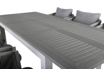 Albany Förlängningsbar Matgrupp Utomhus 152cm + 6 Virya Stolar - Svart/Natur - Utemöbler & utemiljö - Utegrupp - Matgrupp utomhus