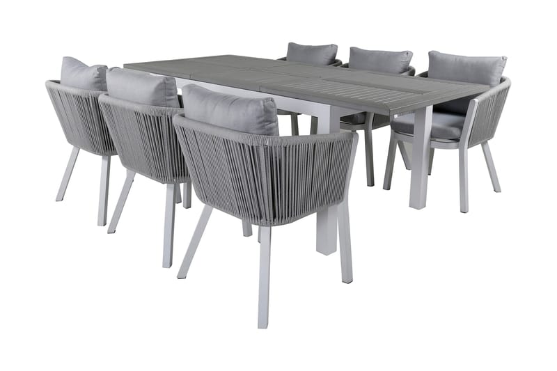 Albany Förlängningsbar Matgrupp Utomhus 152cm + 6 Virya Stolar - Svart/Natur - Utemöbler & utemiljö - Utegrupp - Matgrupp utomhus