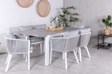 Albany Förlängningsbar Matgrupp Utomhus 152cm + 6 Virya Stolar - Svart/Natur - Utemöbler & utemiljö - Utegrupp - Matgrupp utomhus