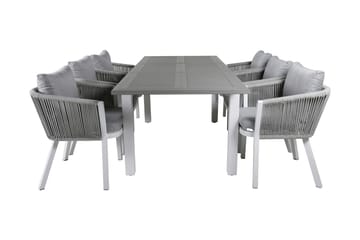 Albany Förlängningsbar Matgrupp Utomhus 152cm + 6 Virya Stolar - Svart/Natur - Utemöbler & utemiljö - Utegrupp - Matgrupp utomhus