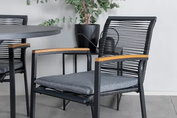 Alma Matgrupp Utomhus Rund Ø120cm + 4 Dallas Matstolar - Svart - Utemöbler & utemiljö - Utegrupp - Matgrupp utomhus