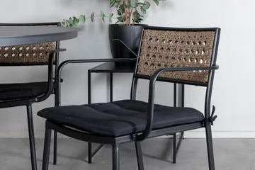 Alma Matgrupp Utomhus Rund Ø120cm + 4 Paola Matstolar - Svart/Natur - Utemöbler & utemiljö - Utegrupp - Matgrupp utomhus