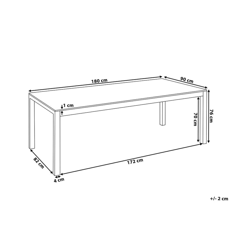 Bacoli Matgrupp Utomhus 180 cm + 6 Utestolar - Svart - Utemöbler & utemiljö - Utegrupp - Matgrupp utomhus