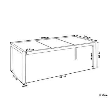Bacoli Matgrupp Utomhus 180 cm + 6 Utestolar - Svart - Utemöbler & utemiljö - Utegrupp - Matgrupp utomhus