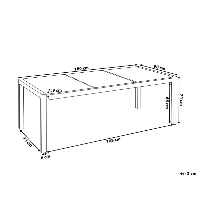Bacoli Matgrupp Utomhus 180 cm + 6 Utestolar - Svart - Utemöbler & utemiljö - Utegrupp - Matgrupp utomhus