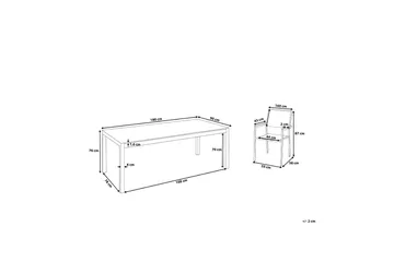 Bacoli Matgrupp Utomhus 180 cm + 6 Utestolar - Svart - Utemöbler & utemiljö - Utegrupp - Matgrupp utomhus