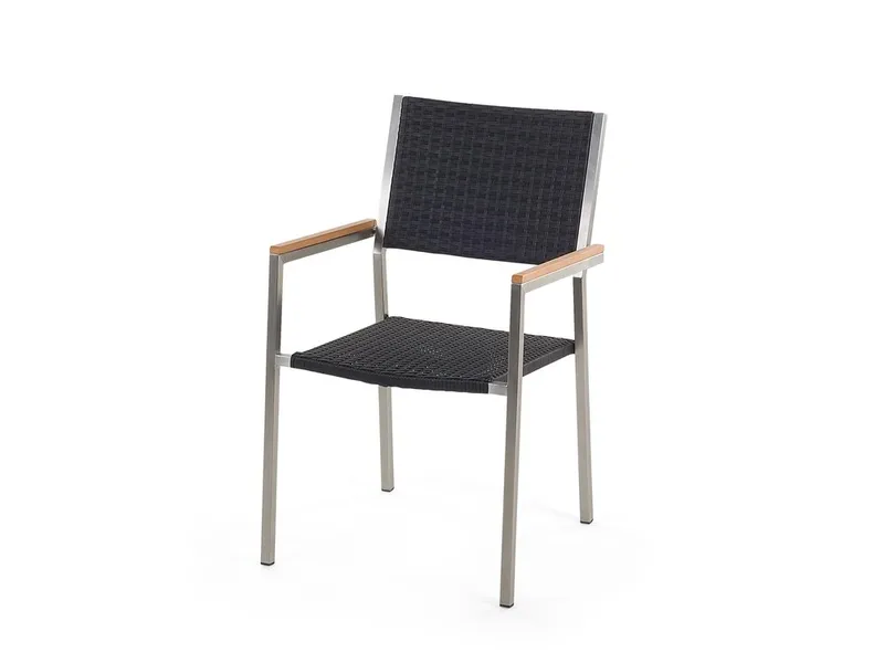 Bacoli Matgrupp Utomhus 180 cm + 6 Utestolar - Svart - Utemöbler & utemiljö - Utegrupp - Matgrupp utomhus