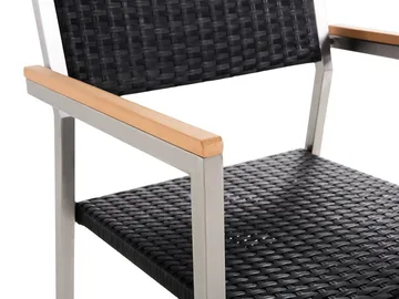 Bacoli Matgrupp Utomhus 180 cm + 6 Utestolar - Svart - Utemöbler & utemiljö - Utegrupp - Matgrupp utomhus