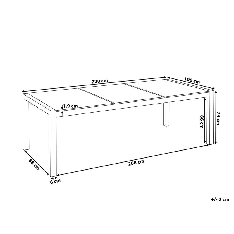 Bacoli Matgrupp Utomhus 220 cm + 8 Utestolar - Svart - Utemöbler & utemiljö - Utegrupp - Matgrupp utomhus